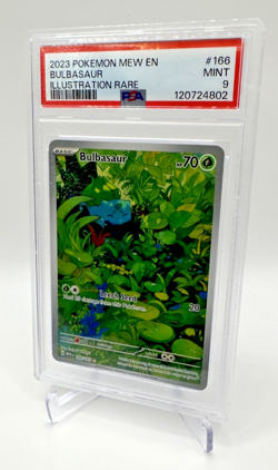 2023 POKEMON MEW EN-151 166 BULBASAUR ILLUSTRATION RARE 166/165 PSA 9 - Image 1