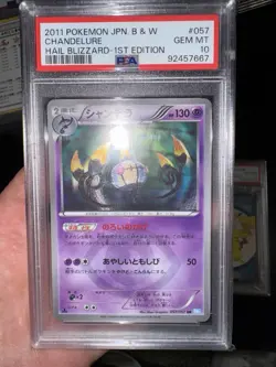 Pokemon Cards 2011 Chandelure Holo Shiny Psa 10 Gem Mint BW Hail Blizzard 1st Ed - Image 1