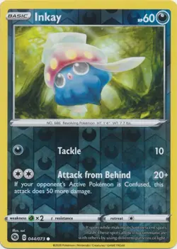 Inkay 044/073 Reverse Holo Champion's Path Pokemon Card NM - Image 1