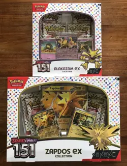 Pokemon TCG Scarlet and Violet 151 Zapdos ex & Alakazam ex Collection - 2 Boxes - Image 1