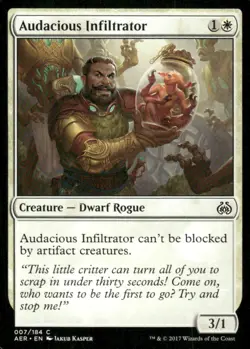 Audacious Infiltrator 007/184 Aether Revolt MTG Magic the Gathering card - Image 1