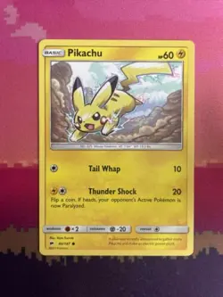 Pokemon Card Pikachu Burning Shadows Common 40/147 Near Mint - Image 1