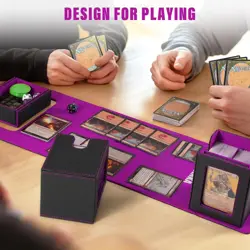 Deck Box for MTG with Commander Display, 3 in 1 Trading Card Storage Box Fit 200 - Image 3