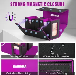 Deck Box for MTG with Commander Display, 3 in 1 Trading Card Storage Box Fit 200 - Image 4