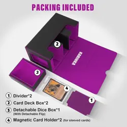 Deck Box for MTG with Commander Display, 3 in 1 Trading Card Storage Box Fit 200 - Image 5