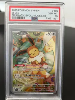 2025 Pokemon SVP English EEVEE Prismatic Evolutions ETB #173 PSA 10 - Image 2