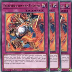 yugioh 3x Drachoschwanz-Flamme JUSH-DE011 RARE 1AUFLAGE DEUTSCH - Image 1