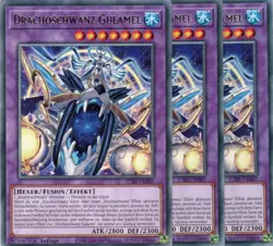 yugioh 3x Drachoschwanz Gulamel JUSH-DE007 RARE 1AUFLAGE DEUTSCH - Image 1