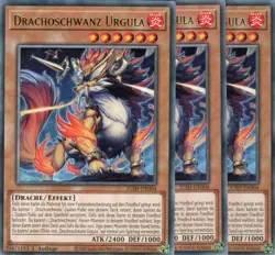 yugioh 3x Drachoschwanz Urgula JUSH-DE004 RARE 1AUFLAGE DEUTSCH - Image 1