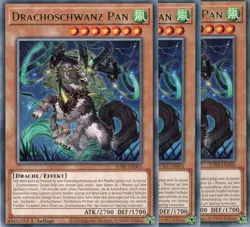 yugioh 3x Drachoschwanz Pan JUSH-DE003 RARE 1AUFLAGE DEUTSCH - Image 1