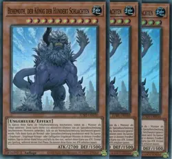 yugioh 3x Behemoth, der Konig der Hundert Schlachten JUSH-DE050 SUPER RARE DEUTS - Image 1