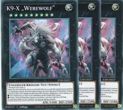 yugioh 3x K9-X „Werewolf“ JUSH-DE037 SUPER RARE 1AUFLAGE DEUTSCH - Image 1