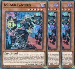 yugioh 3x K9-66b Lantern JUSH-DE033 SUPER RARE 1AUFLAGE DEUTSCH - Image 1