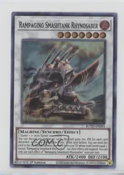 Rampaging Smashtank Rhynosaber (SR) 1st Ed. YuGiOh Rise of the Duelist - Image 1