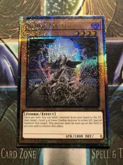 *** ZOMBIE MASTER *** QUARTER CENTURY 1ST EDITION SECRET RARE RA03-EN185 YUGIOH! - Image 1