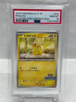 PSA 10 Pikachu Illustration Contest 2024 Promo SV-P #242 Japanese Pokemon Card - Image 1
