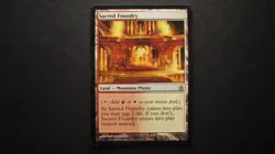 Magic the Gathering Sacred Foundry rare land Ravnica City of Guilds LP MTG card - Image 1