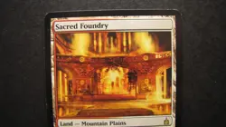 Magic the Gathering Sacred Foundry rare land Ravnica City of Guilds LP MTG card - Image 3