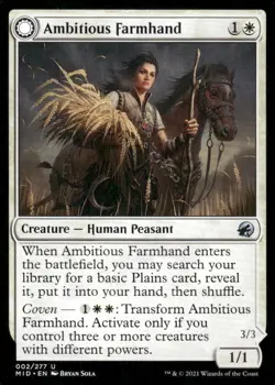 Ambitious Farmhand / Seasoned Cather 002/277 MTG Magic the Gathering card - Image 1