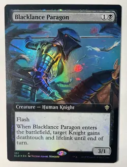 MTG Blacklance Paragon - Foil - Extended Art NM English Throne of Eldr - Image 1