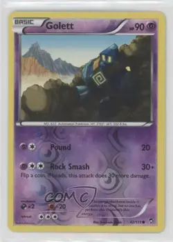 Golett Reverse Foil Pokemon XY Furious Fists #42 - Image 1