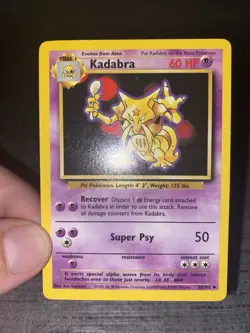 Carte Pokemon Kadabra 32/102 Set De Base Wizard Anglais Occasion - Image 3