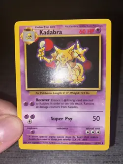 Carte Pokemon Kadabra 32/102 Set De Base Wizard Anglais Occasion - Image 3