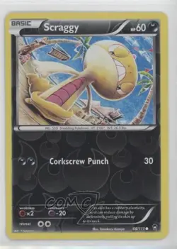 Scraggy Reverse Foil Pokemon XY Furious Fists #66 - Image 1