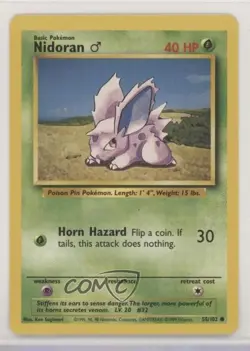 Nidoran M Pokemon Base Set #55 1999 READ - Image 1