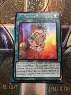 *** MY FRIEND PURRELY *** 1ST EDITION COLLECTOR'S RARE AMDE-EN020 YUGIOH! - Image 1