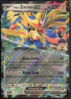 Hop's Zacian EX 111/159 - Journey Together Double Rare Pokemon TCG - NM/M Card - Image 1