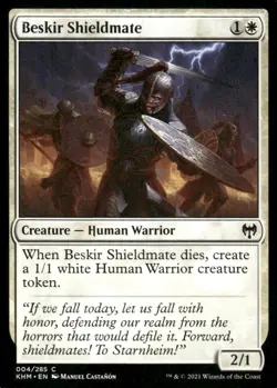 Beskir Shieldmate 004/285 Kaldheim MTG Magic the Gathering card - Image 1
