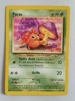 Carte pokemon FRANCAIS Paras (NR 47) Neo Revelation [POOR] 19.07.2025A - Image 1
