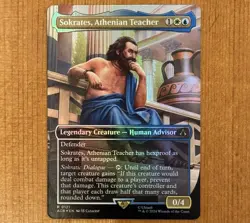 Sokrates, Athenian Teacher, R 0121, NM Foil Borderless, MTG Assassin’s Creed ACR - Image 1