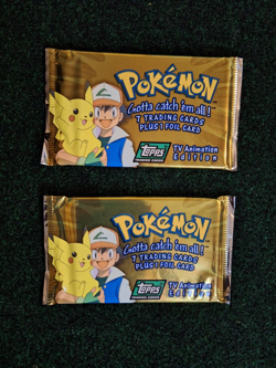 2 Pokemon Topps Trading Cards TV Animation Edition: Series 1 Factory Sealed gree - Image 1
