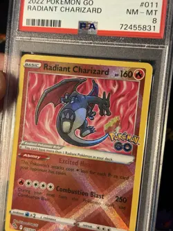 Pokemon Cards Radiant Charizard 011/078 Pokemon Go - PSA 8 NM-MT - Image 2