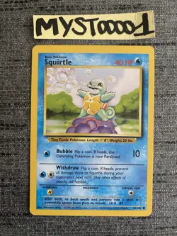 Carte Pokemon Squirtle 63/102 Set De Base Wizard Anglais Occasion - Image 1