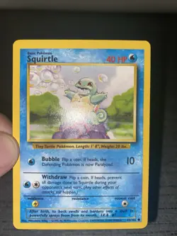 Carte Pokemon Squirtle 63/102 Set De Base Wizard Anglais Occasion - Image 3