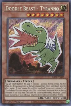BLCR-EN033 Doodle Beast - Tyranno Secret Rare 1st Edition Near Mint YuGiOh TCG - Image 1