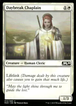 Daybreak Chaplain 012/280 M20 MTG Magic the Gathering card - Image 1