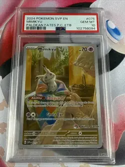 PSA 10 MIMIKYU 075 Scarlet & Violet PALDEAN FATES POKEMON CENTER ETB STAMPED A - Image 1
