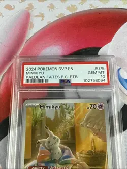 PSA 10 MIMIKYU 075 Scarlet & Violet PALDEAN FATES POKEMON CENTER ETB STAMPED A - Image 2