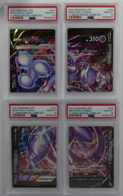 Mewtwo V Union 005-008/013 4 card Set Japanese Pokemon Card PSA 10 Gem Mint - Image 2