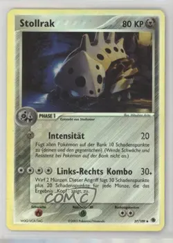 Lairon German Reverse Foil Pokemon EX Ruby & Sapphire #37 2003 - Image 1