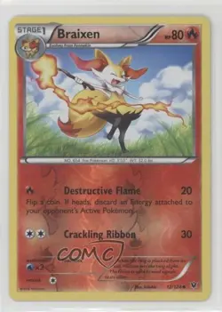 Braixen Reverse Foil Pokemon XY Fates Collide #12 - Image 1