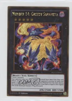Number 14: Greedy Sarameya 1st Ed. YuGiOh Premium Gold: Return of the Gold - Image 1