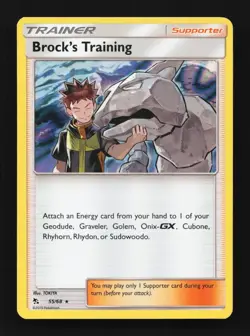 Brock's Training 55/68 Hidden Fates English Pokemon Card TCG - Image 1