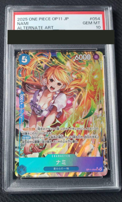 PSA 10 OnePiece Card Nami SR Parallel OP11-054 2025 Bandai Japanese from Japan - Image 1