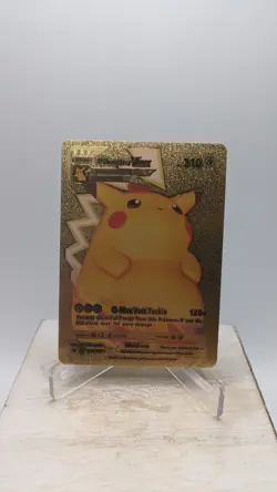 Nintendo Pokemon Gold Foil Fan Art Card Pikachu VMAX Gigantamax 310HP 044/185 - Image 1