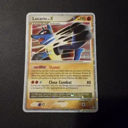 Pokemon Card - Lucario LV.X Holo 122/123 Mysterious Treasures Rare - Excellent - Image 1